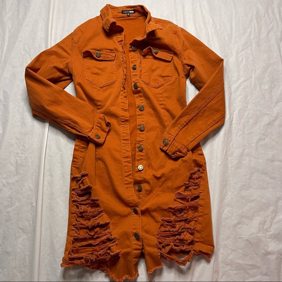 Fashion Nova Rustic Orange Denim Dress - Picture 3 of 3